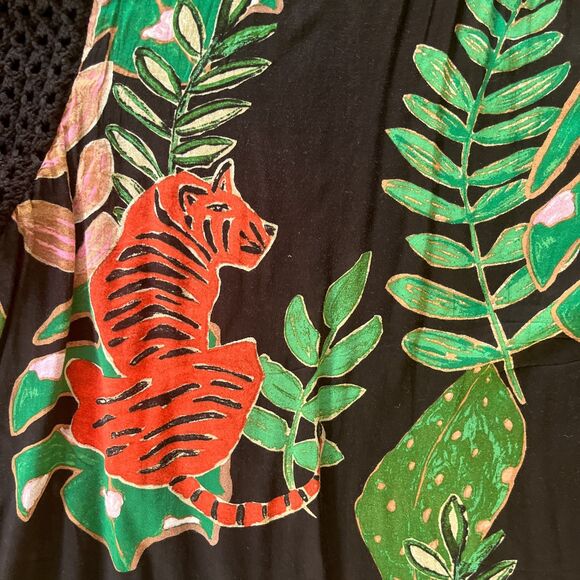 DR2 Tropical Crochet Sleeve Flowy Blouse Top - Jungle Floral - Resort Wear - XXL - Picture 4 of 5